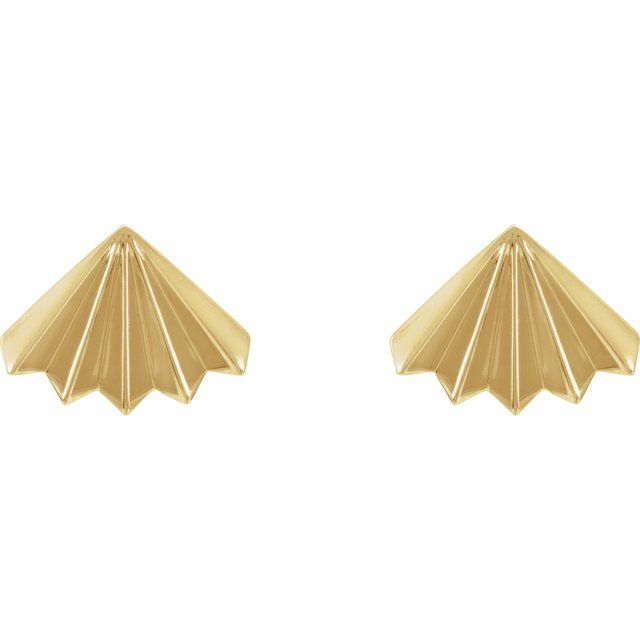 14K Fan Stud Earrings