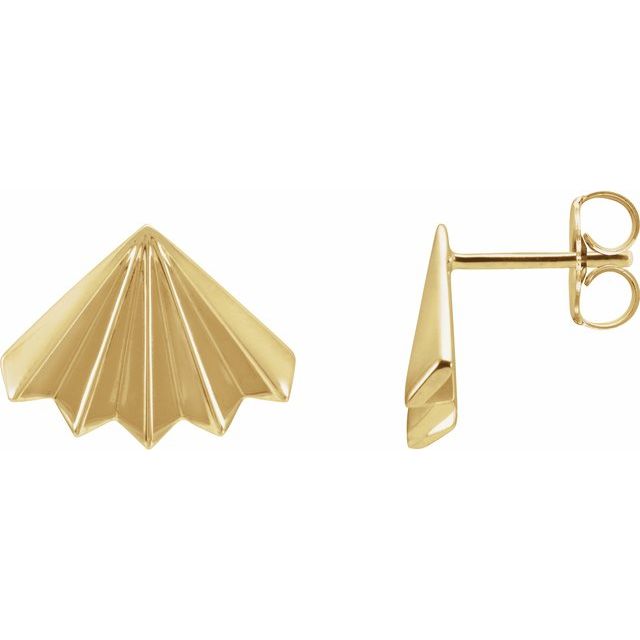 14K Fan Stud Earrings