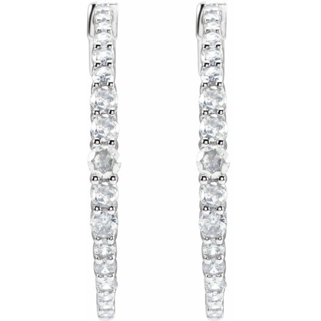 14K 1 1/3 CTW Natural Diamond Hoop Earrings