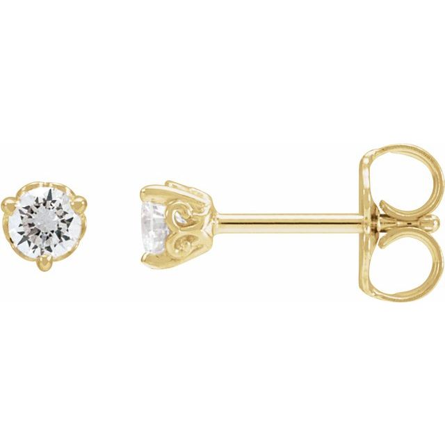 14K 1/5 CT Lab-Grown Diamond Scroll Earrings