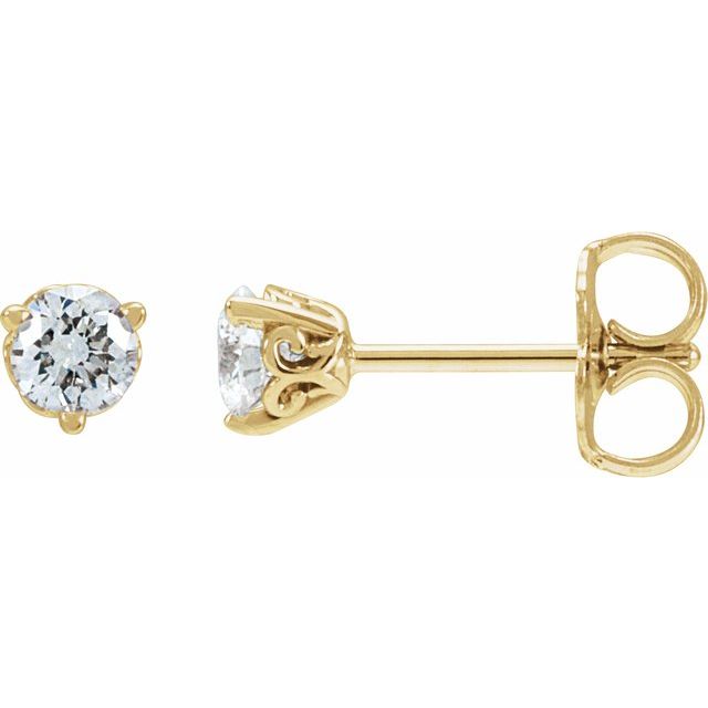 14K 1/3 CT Lab-Grown Diamond Scroll Earrings