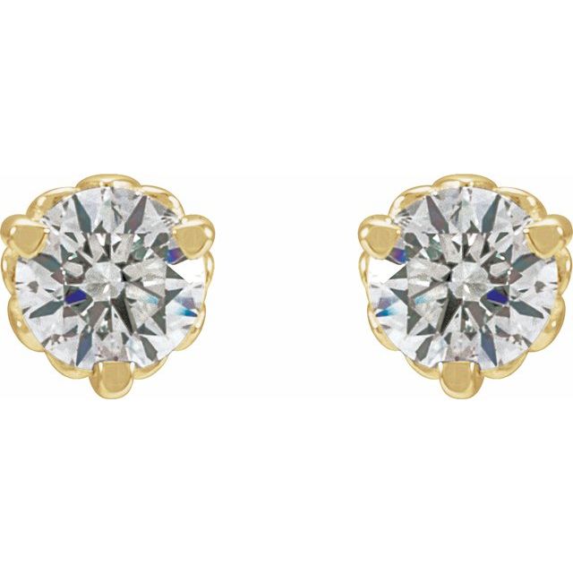 14K 1/3 CTW Lab-Grown Diamond Fleur-de-Lis Earrings