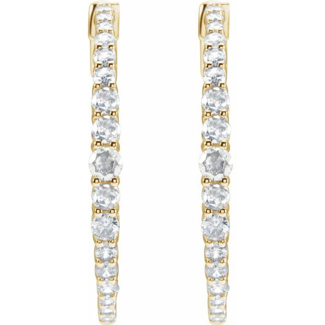 14K 1 1/3 CTW Lab-Grown Diamond Hoop Earrings