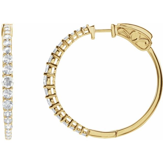 14K 1 1/3 CTW Lab-Grown Diamond Hoop Earrings