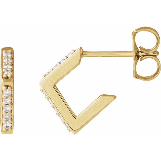 14K .07 CTW Natural Diamond Geometric Earrings