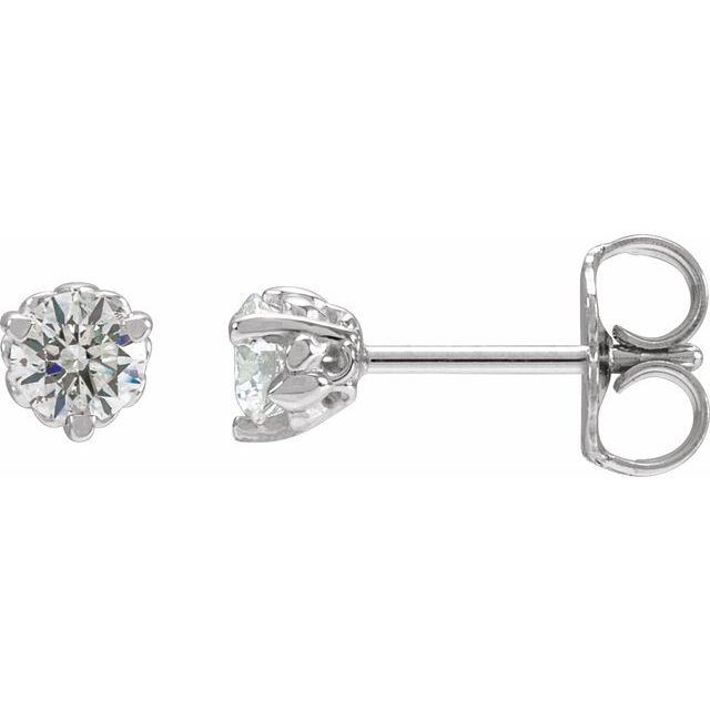 14K 1/3 CTW Lab-Grown Diamond Fleur-de-Lis Earrings