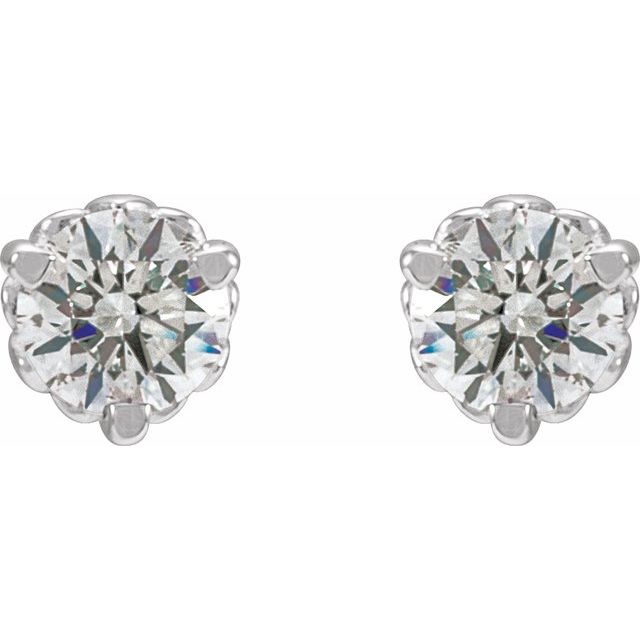 14K 1/3 CTW Lab-Grown Diamond Fleur-de-Lis Earrings