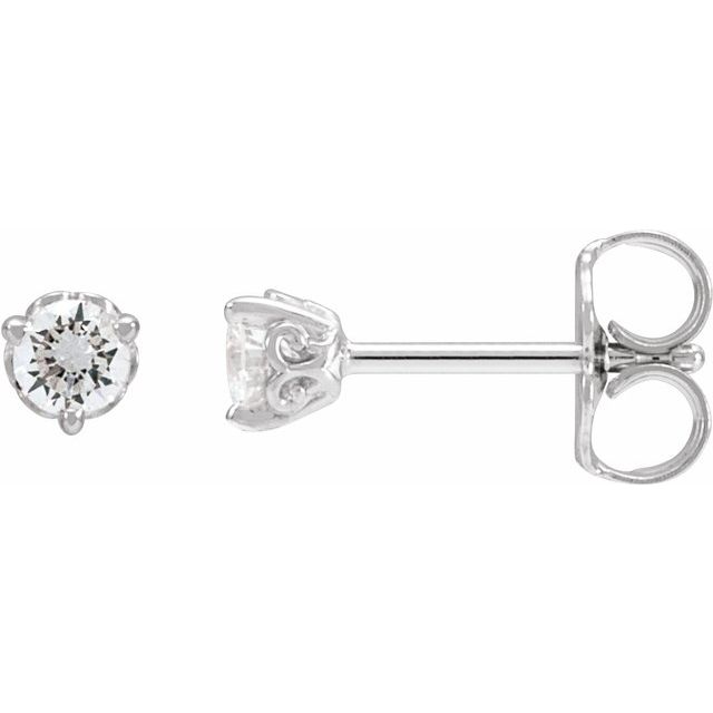 14K 1/5 CT Lab-Grown Diamond Scroll Earrings