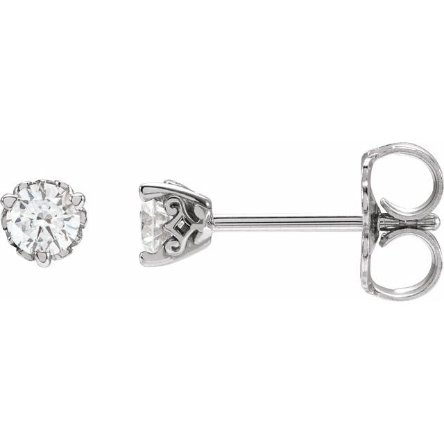 14K 1/5 CTW Lab-Grown Diamond Vintage-Inspired Earrings