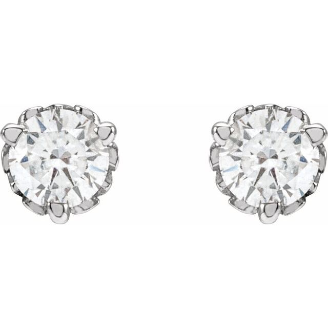 14K 1/5 CTW Lab-Grown Diamond Vintage-Inspired Earrings
