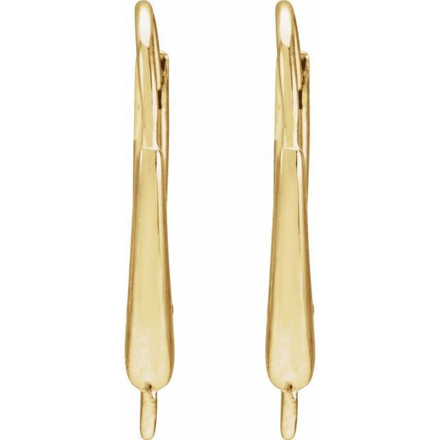 10K Lever Back Earring Top