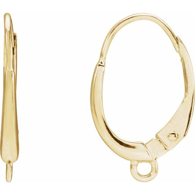 10K Lever Back Earring Top