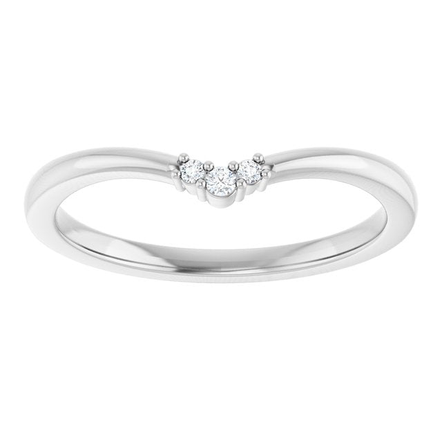 14K White .03 CTW Natural Diamond Matching Band