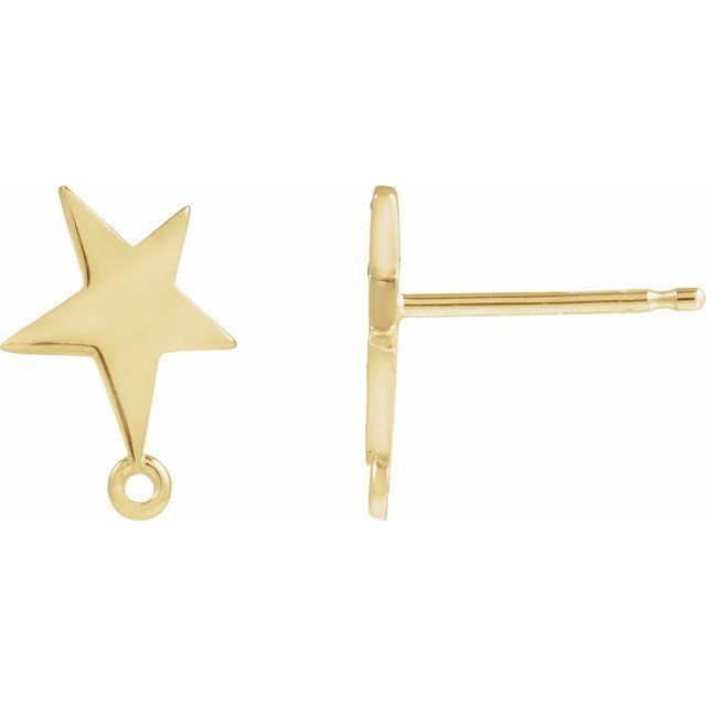 10K Right Star Earring Top