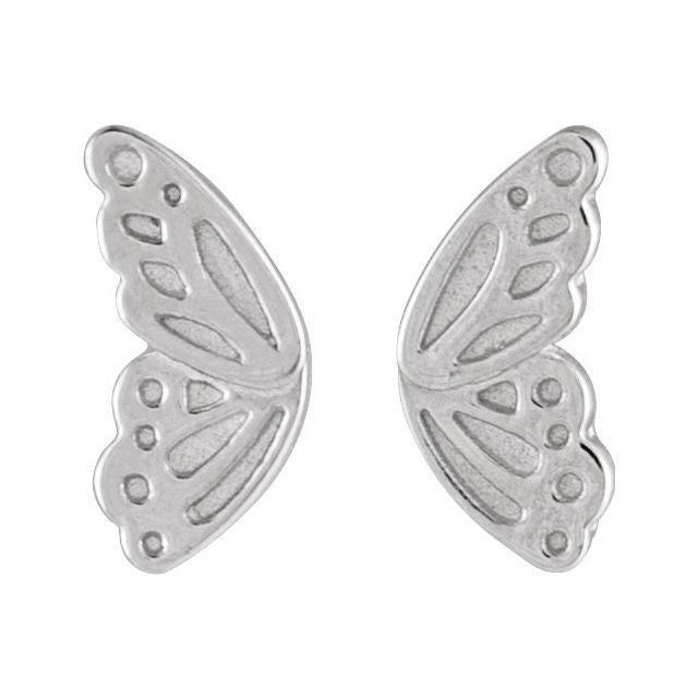 Sterling Silver Right Butterfly Wing Earring