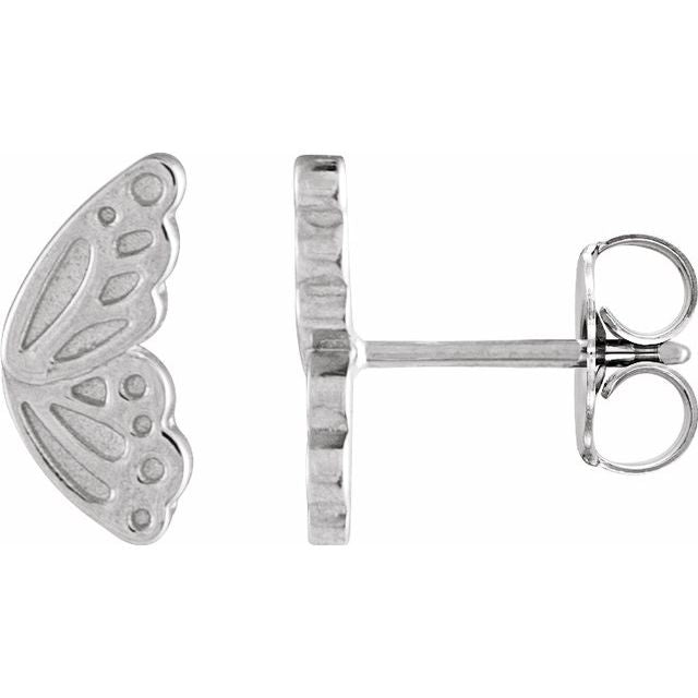 Sterling Silver Right Butterfly Wing Earring
