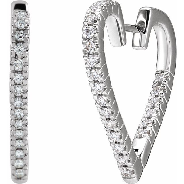 14K 5/8 CTW Natural Diamond Heart Earrings