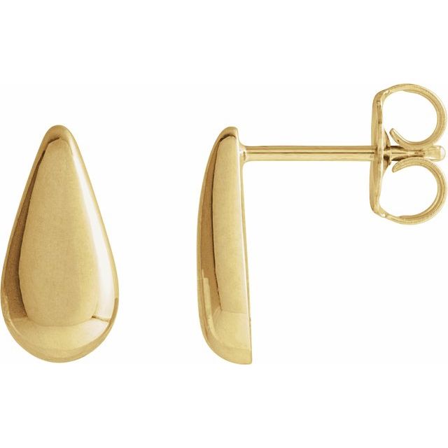 14K Teardrop Stud Earring