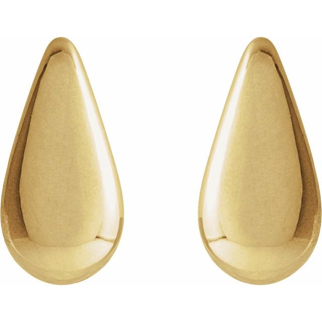 14K Teardrop Stud Earring