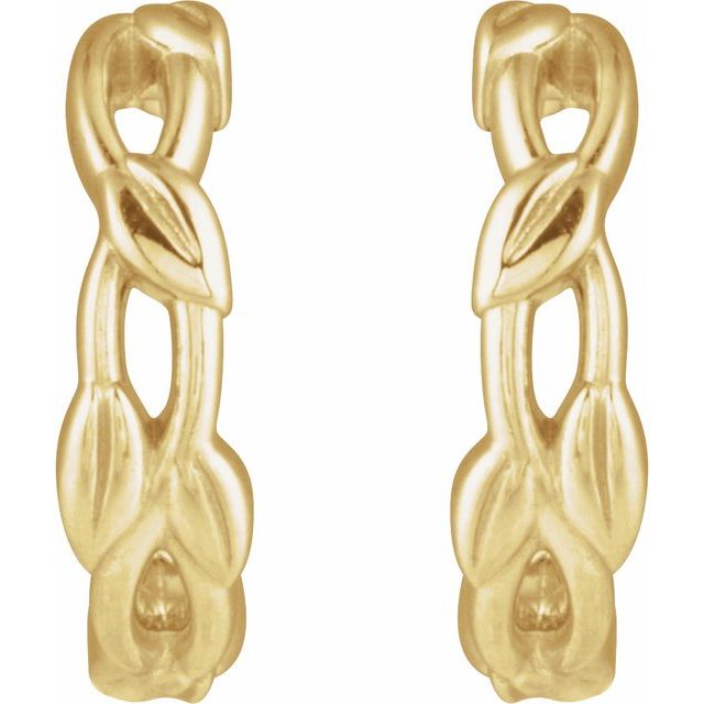 14K Nature Hoop Earrings