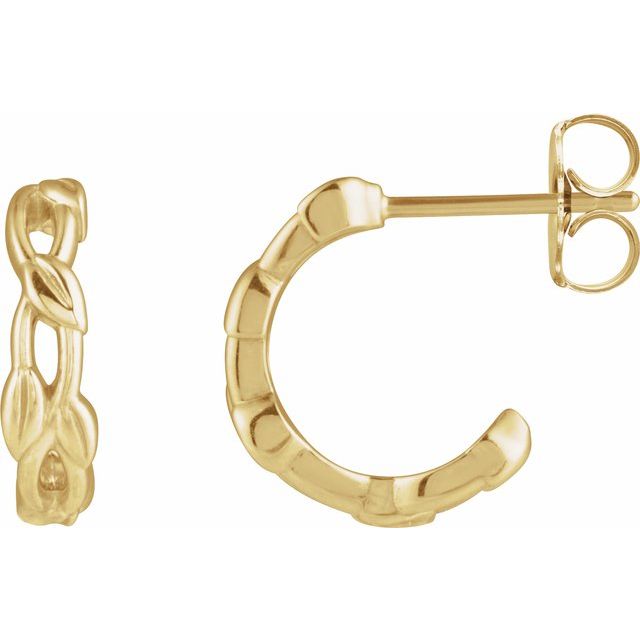 14K Nature Left Hoop Earring