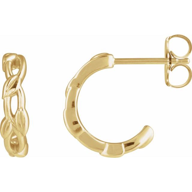 14K Nature Hoop Earrings