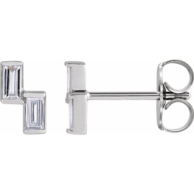 14K 1/4 CTW Natural Diamond Two-Stone Stud Earrings