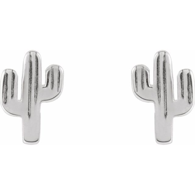 Sterling Silver Cactus Earrings
