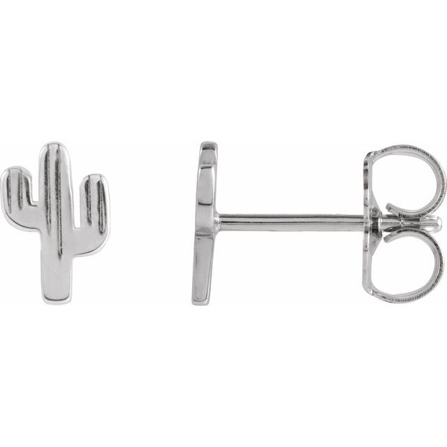Sterling Silver Cactus Earrings