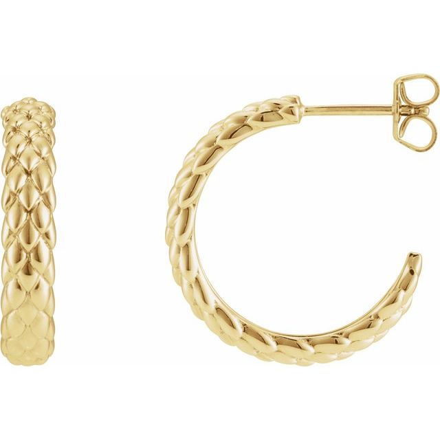 14K Scale Hoop Earrings