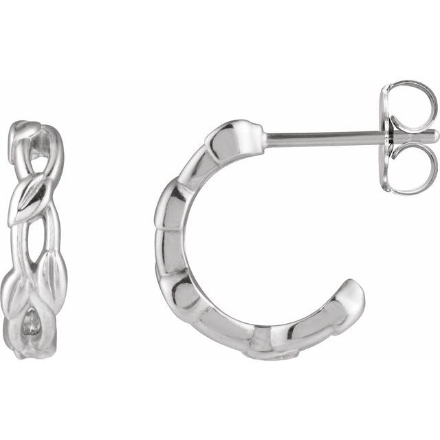 Sterling Silver Nature Hoop Earrings