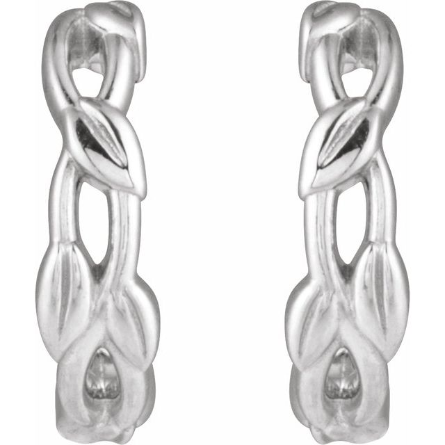 Sterling Silver Nature Hoop Earrings