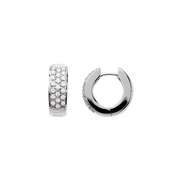 14K 1/3 CTW Natural Diamond Huggie Earrings