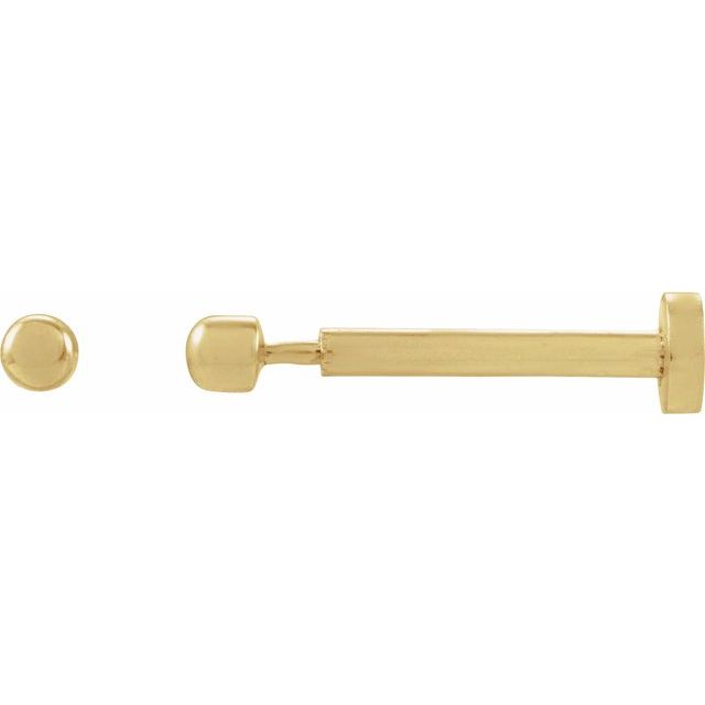 14K 1 Bead Stud Earring