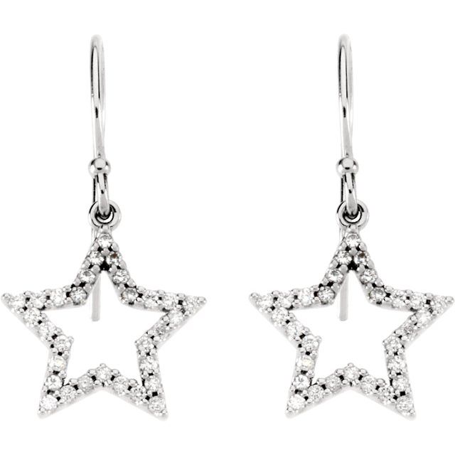 14K 1/4 CTW Natural Diamond Star Earrings