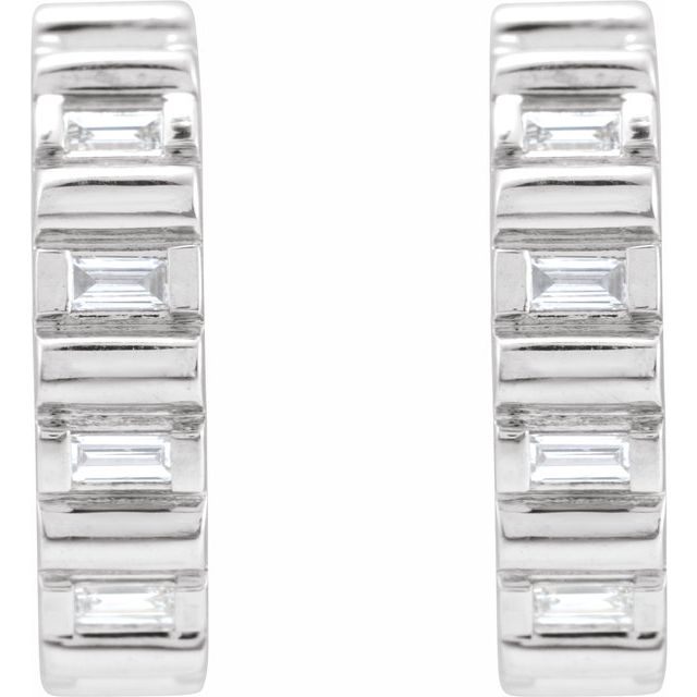 1/5 CTW Natural Diamond Hoop Earrings