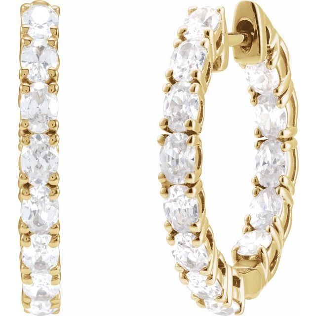 14K 2 5/8 CTW Lab-Grown Diamond Inside-Outside Hoop Earrings