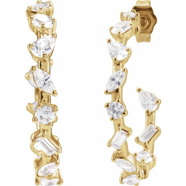 14K 2 CTW Lab-Grown Diamond Hoop Earrings