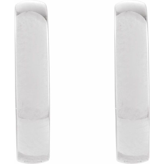 14K Elongated Domed Hoop Earrings