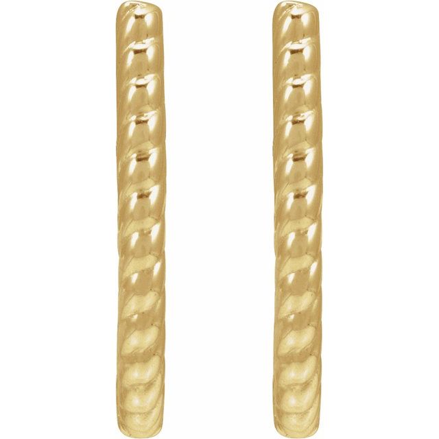 14K Oval Rope Hoop Earrings