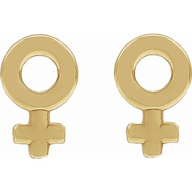 14K Venus Symbol Stud Earrings