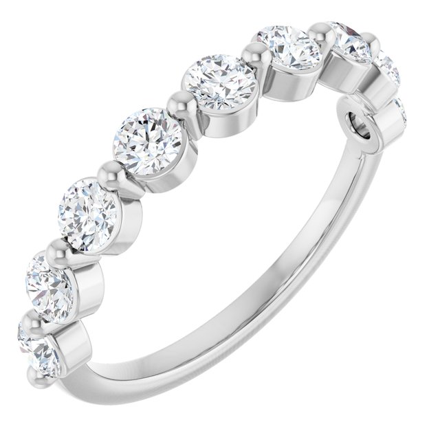 14K White 3/4 CTW Lab-Grown Diamond Matching Band