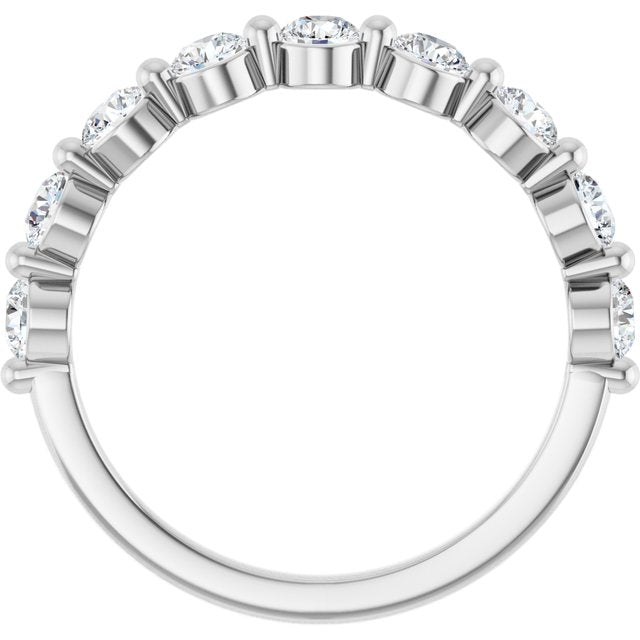 14K White 3/4 CTW Lab-Grown Diamond Matching Band