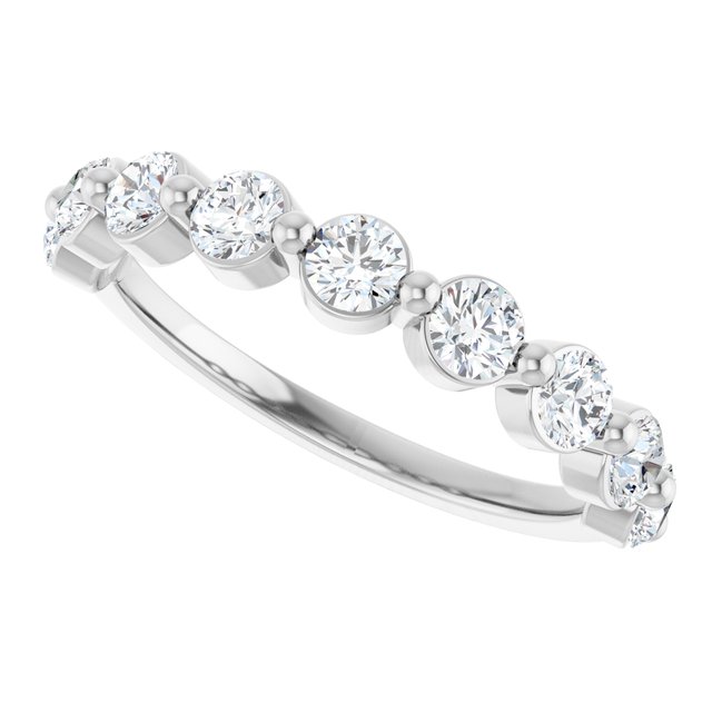 14K White 3/4 CTW Lab-Grown Diamond Matching Band