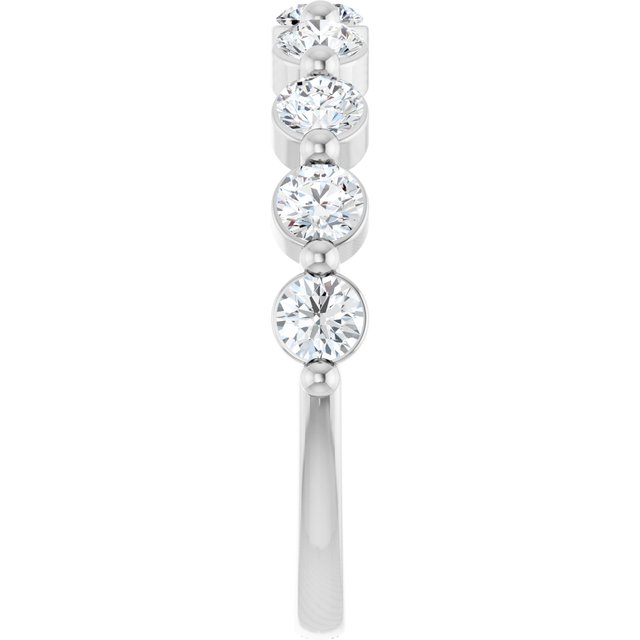 14K White 3/4 CTW Lab-Grown Diamond Matching Band