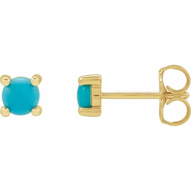 14K Natural Turquoise Earrings