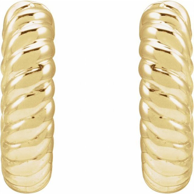 14K Hinged Rope Hoop Earrings