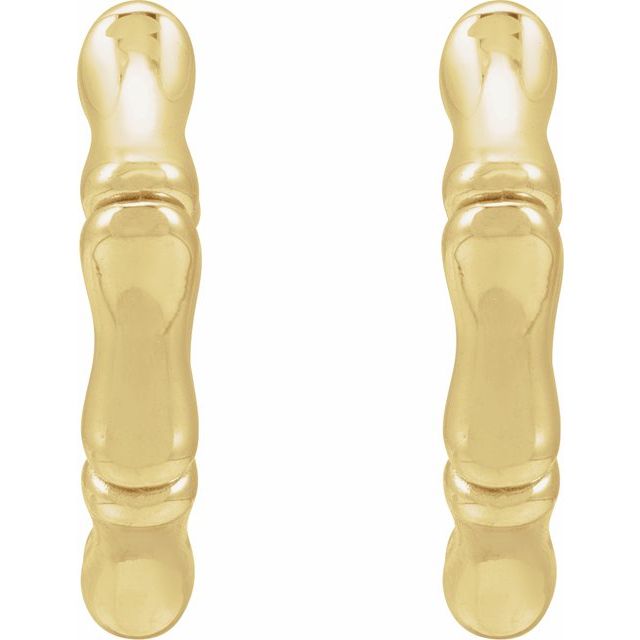 14K Hinged Bamboo Hoop Earrings