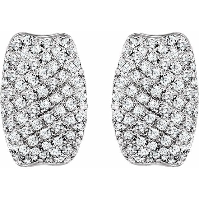 14K 9/10 CTW Natural Diamond Hoop Earrings