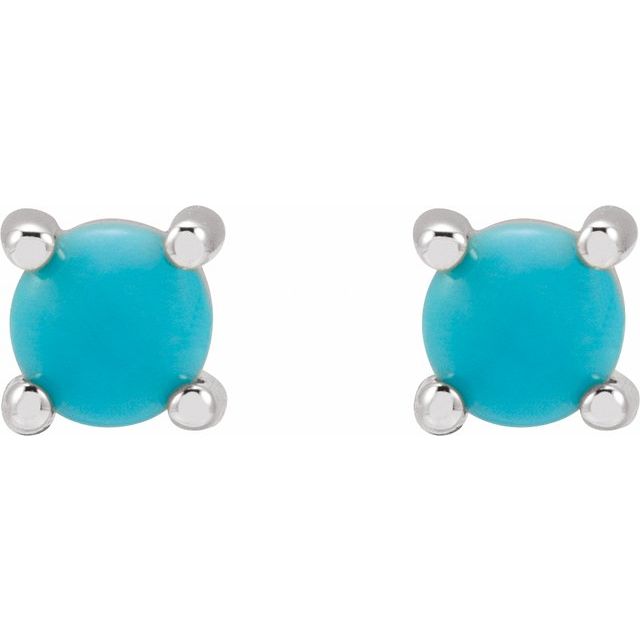 14K Natural Turquoise Earrings